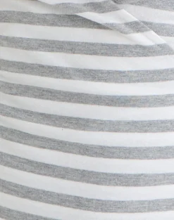 Bahati Plunge Top in Stripe White and Grey
