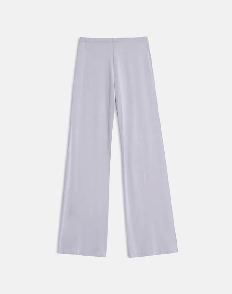 Baku Wide Leg Trouser in Rayon Jersey Lilac Grey