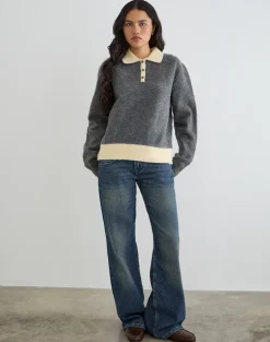 Balamoa Jumper in Knit Grey and Cream