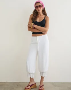 Basma Bloomer Trouser in Rayon White
