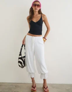 Basma Bloomer Trouser in Rayon White