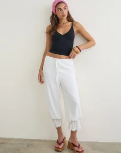 Basma Bloomer Trouser in Rayon White