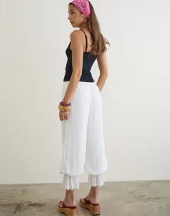 Basma Bloomer Trouser in Rayon White