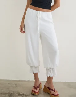 Basma Bloomer Trouser in Rayon White