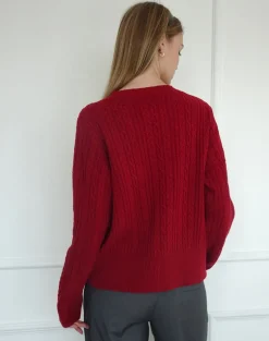 Bavana Cardigan in Deep Red
