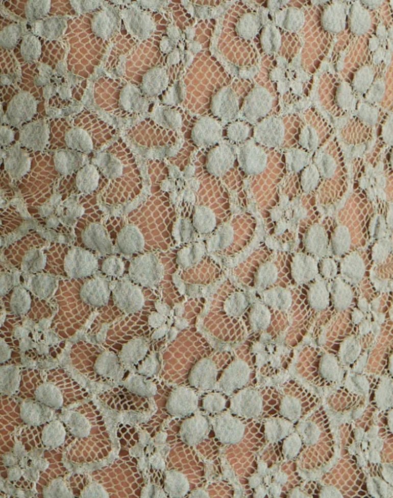 Beerus Long Sleeve Mock Neck Top in Lace Sage Green