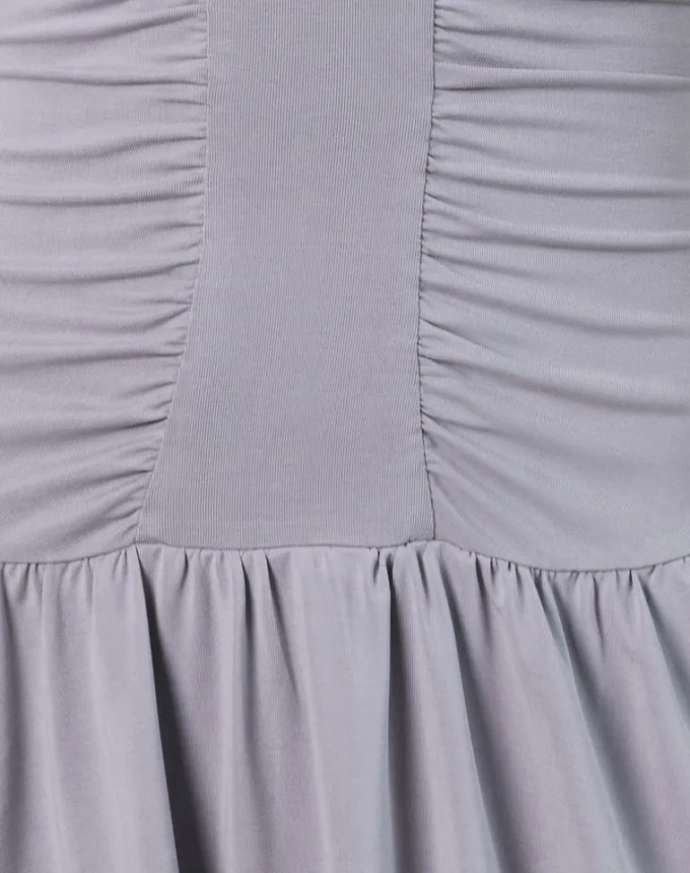 Belasar Mini Dress in Cupro Lilac Grey