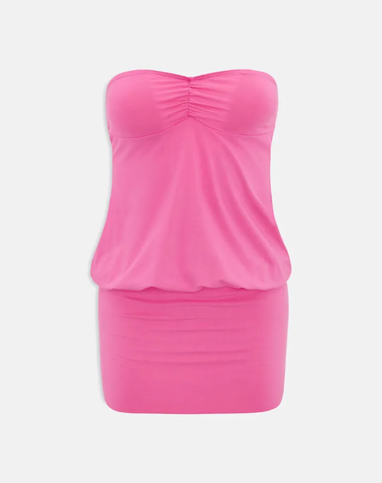Belena Mini Dress in Jersey Deep Pink