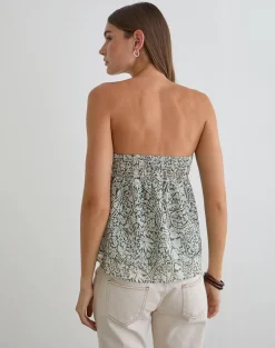 Belira Bandeau Top in Bloom Paisley Pale Blue