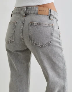 Bell Bottom Low Rise Flare Jeans in Bleached Grey