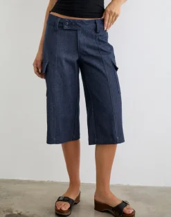 Bensen Capri Trouser in Chambray Denim Blue