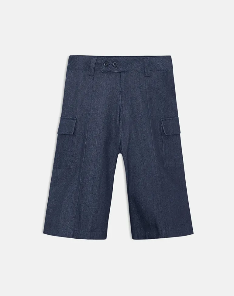 Bensen Capri Trouser in Chambray Denim Blue