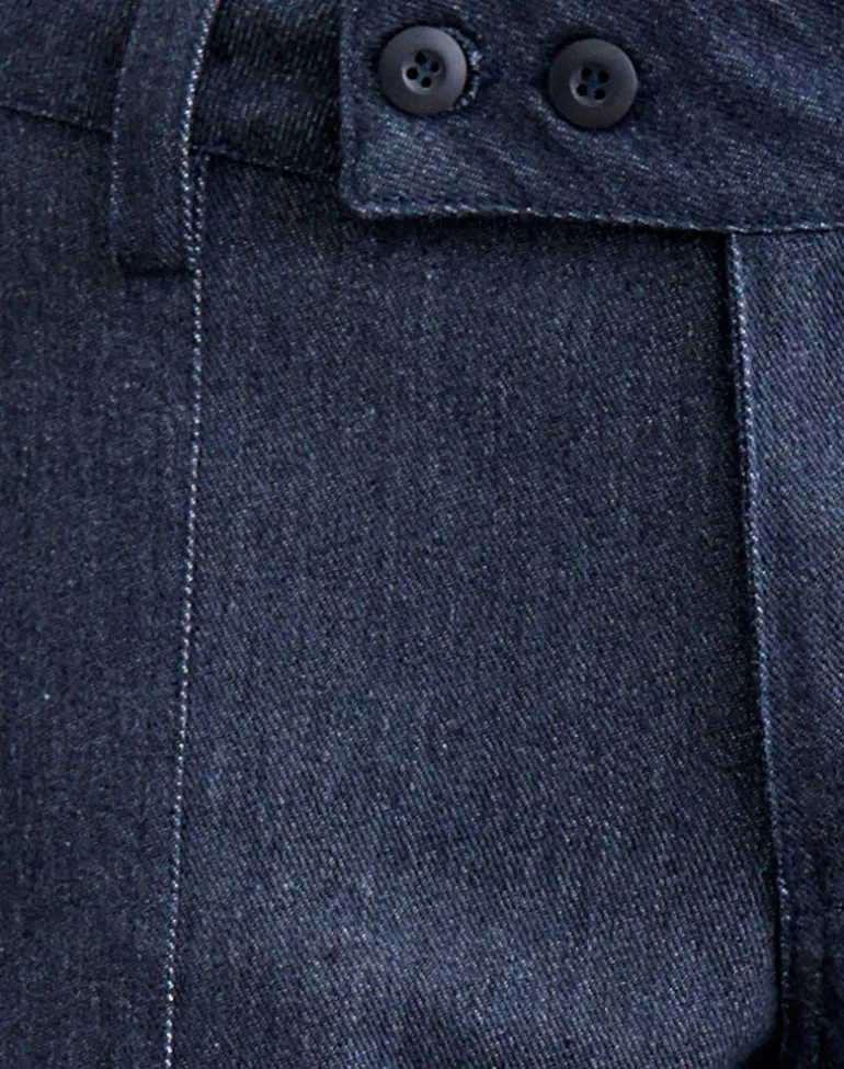Bensen Capri Trouser in Chambray Denim Blue