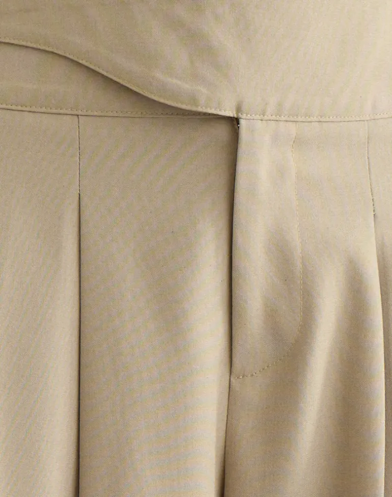 Berdine Wide Leg Trouser in Tailoring Beige
