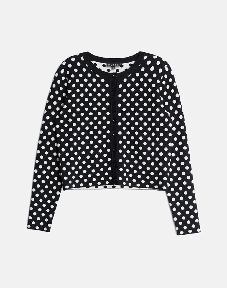 Bhavina Cardigan in Mono Polka