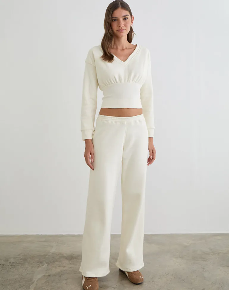 Bigail V Neck Jumper in Winter White
