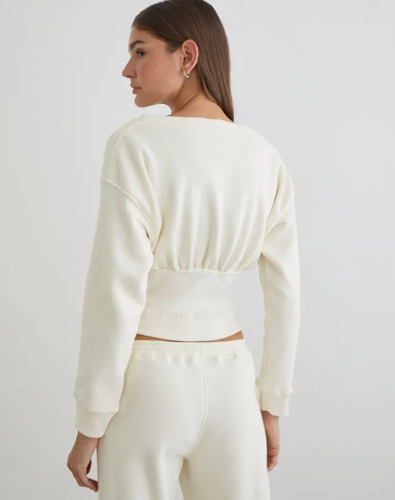 Bigail V Neck Jumper in Winter White
