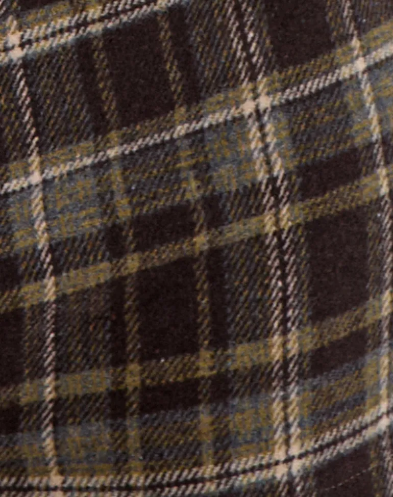 Blazira Short in Check Wool Brown and Green