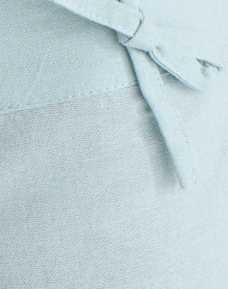 Blazy Tie Short in Linen Steel Blue