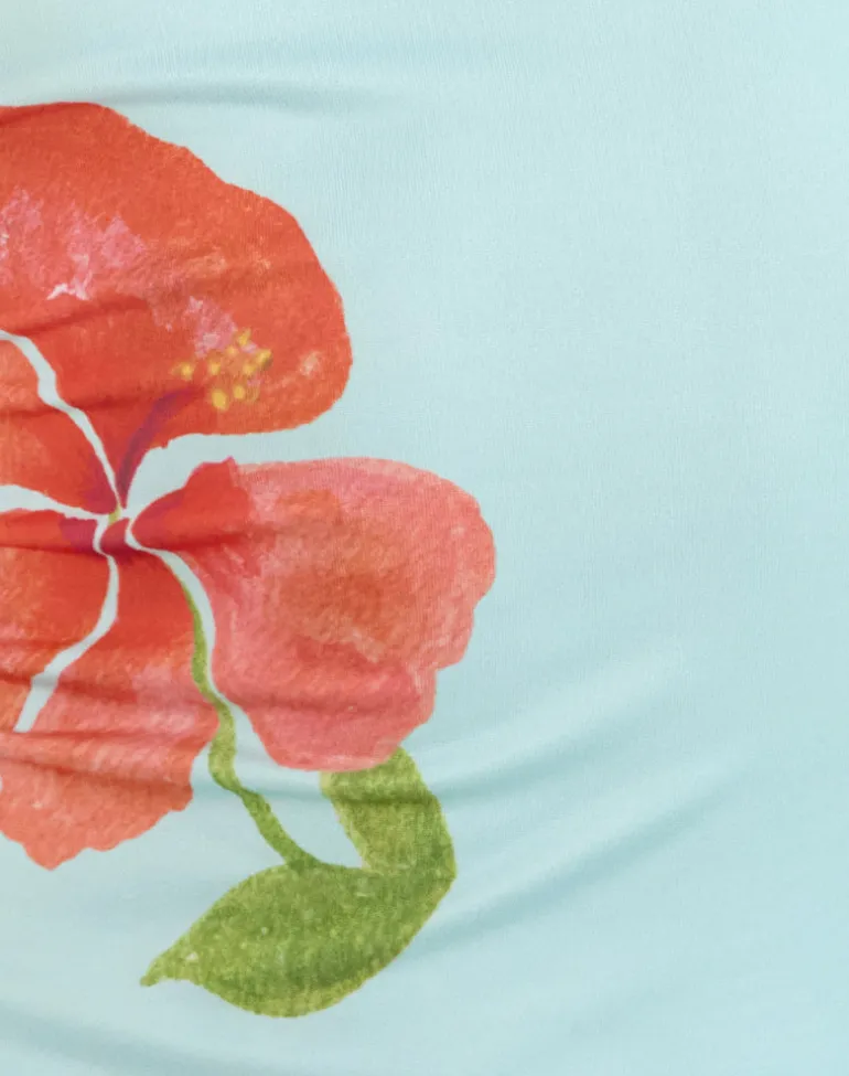Boril Cami Top in Mono Flower Blue and Orange