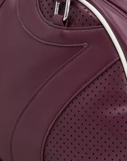 Bowler Bag in Cream and Burgundy