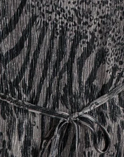 Brienne Top in Plisse Leopard Grey