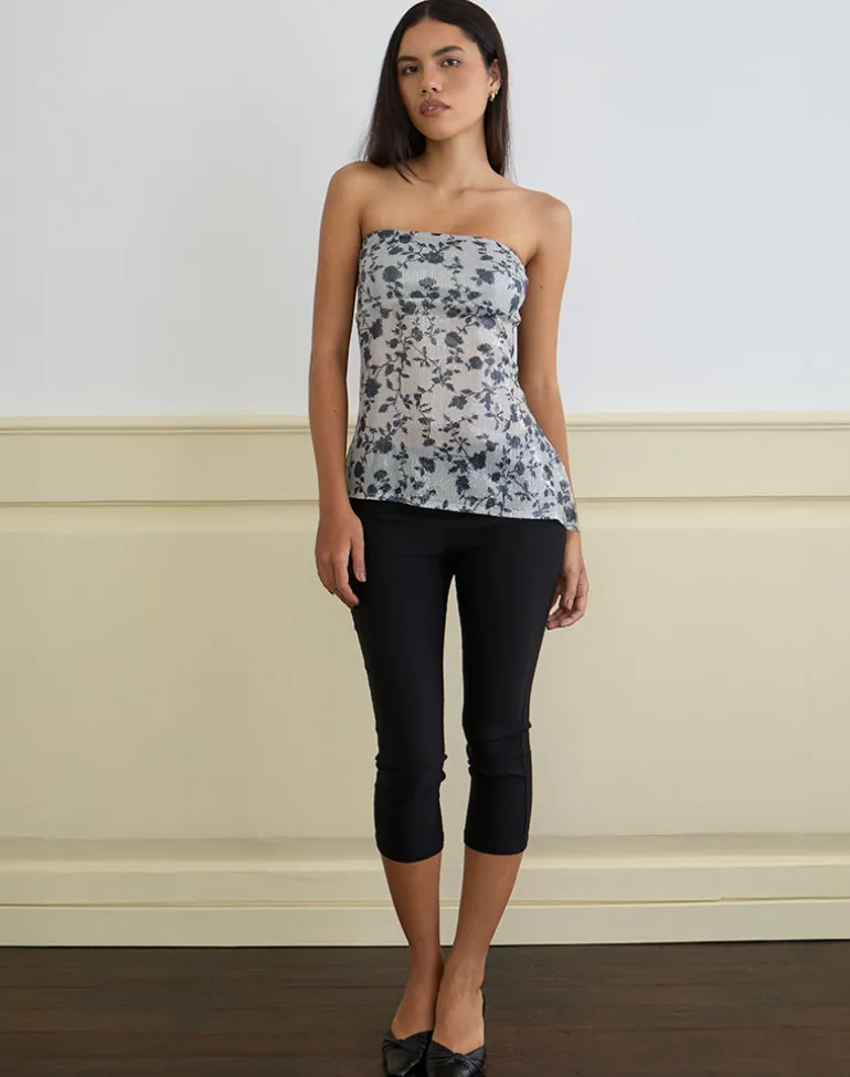 Brilia Bandeau Top in Sequin Flower Grey