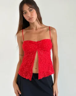 Briony Top in Lace Red