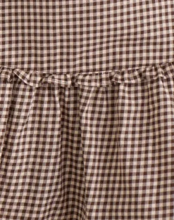Buffya Mini Skirt in Mini Gingham Brown