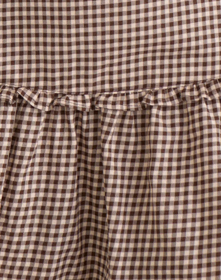 Buffya Mini Skirt in Mini Gingham Brown