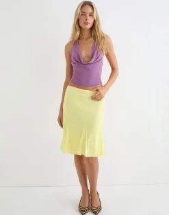 Bujou Cowl Top in Mesh Purple