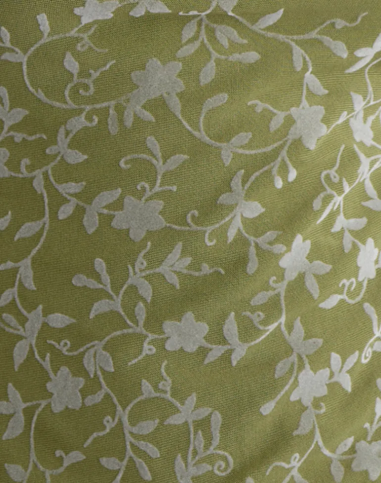 Burkie Halterneck Top in Pretty Petal Flock Olive