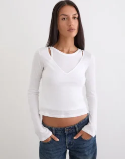 Cak Long Sleeve Top in Tissue Jersey White