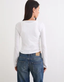 Cak Long Sleeve Top in Tissue Jersey White