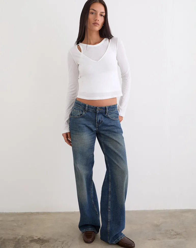 Cak Long Sleeve Top in Tissue Jersey White