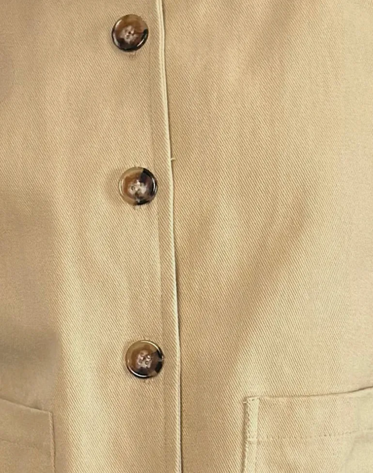 Calva Boxy Jacket in Tan