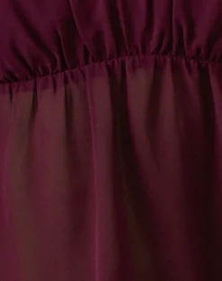 Camden Cami Top in Satin Chiffon Burgundy
