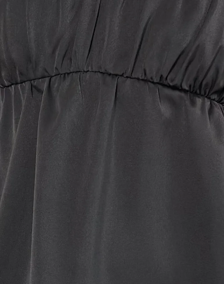 Camden Longline Cami Top in Satin Black