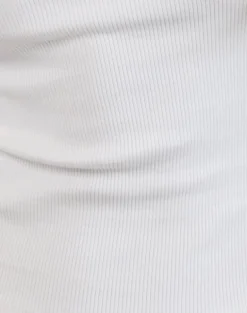 Cariter Racer Vest Top in Ribbed White