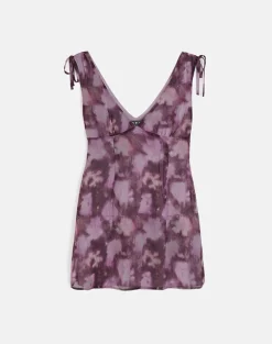 Carmila Mini Dress in Chiffon Floral Purple