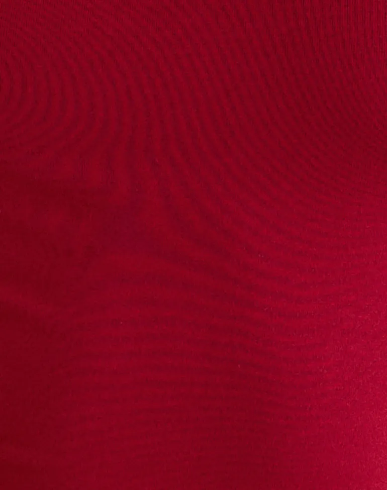 Cash High V Neck Top in Adrenaline Red