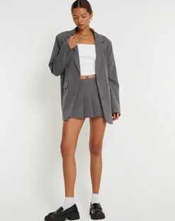 Casini Pleated Micro Skirt in Charcoal