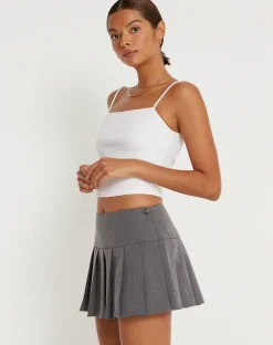 Casini Pleated Micro Skirt in Charcoal