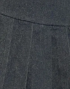 Casna Pleated Mini Skirt in Chambray Indigo