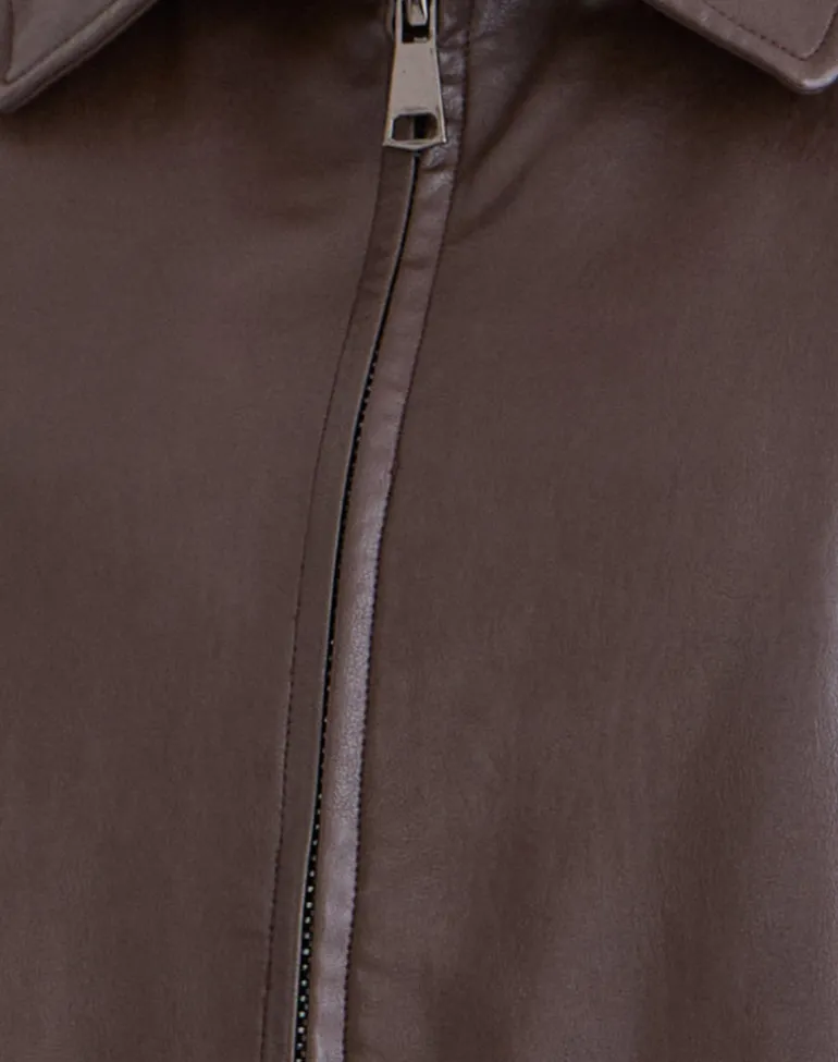 Cavita Jacket in PU Bitter Chocolate