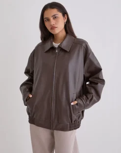 Cavita Jacket in PU Bitter Chocolate