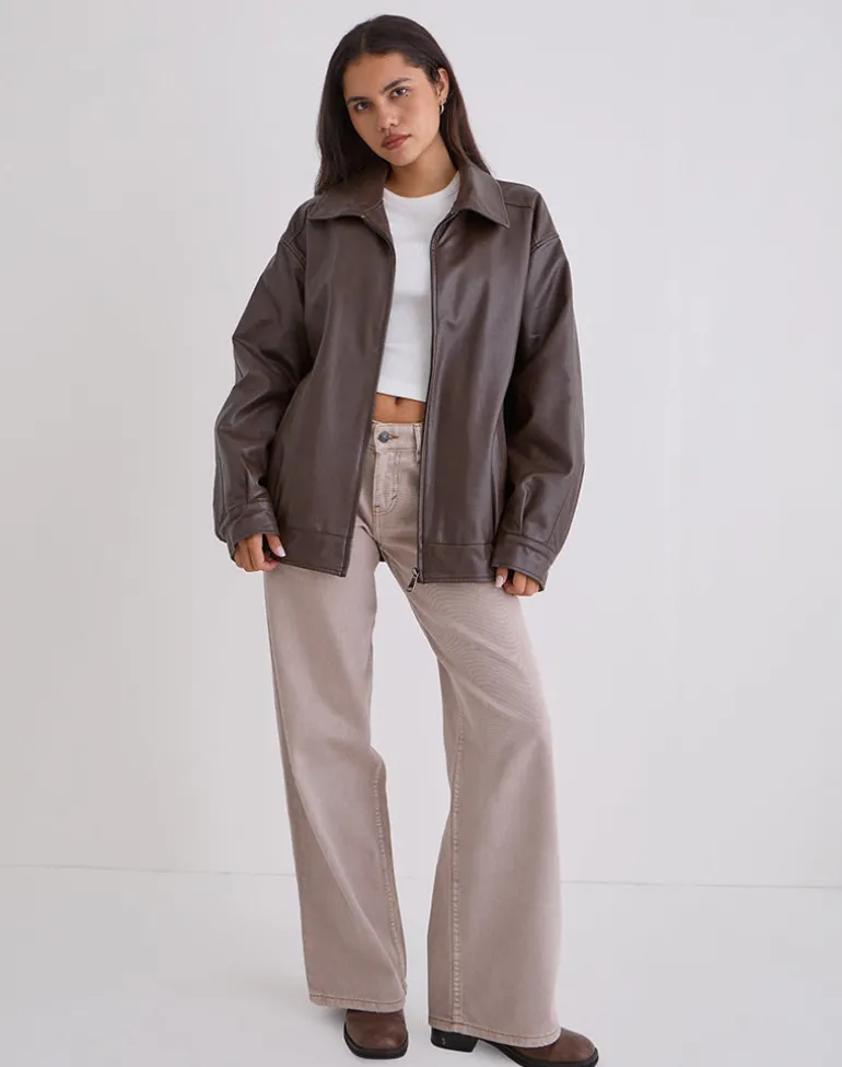 Cavita Jacket in PU Bitter Chocolate