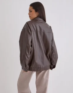 Cavita Jacket in PU Bitter Chocolate