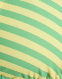 Cerry Bikini Top in Vivid Lines Green and Yellow
