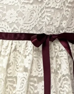 Cersei Mini Dress in Paisely Lace Ivory